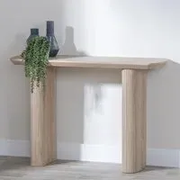 Bern Fluted Oval Console Table - Oak