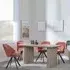 Bern Fluted Rectangular Dining Set with Swivel Chairs - Orange