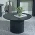 Bern Fluted Round Coffee Table with Drum Base - Black, MDF