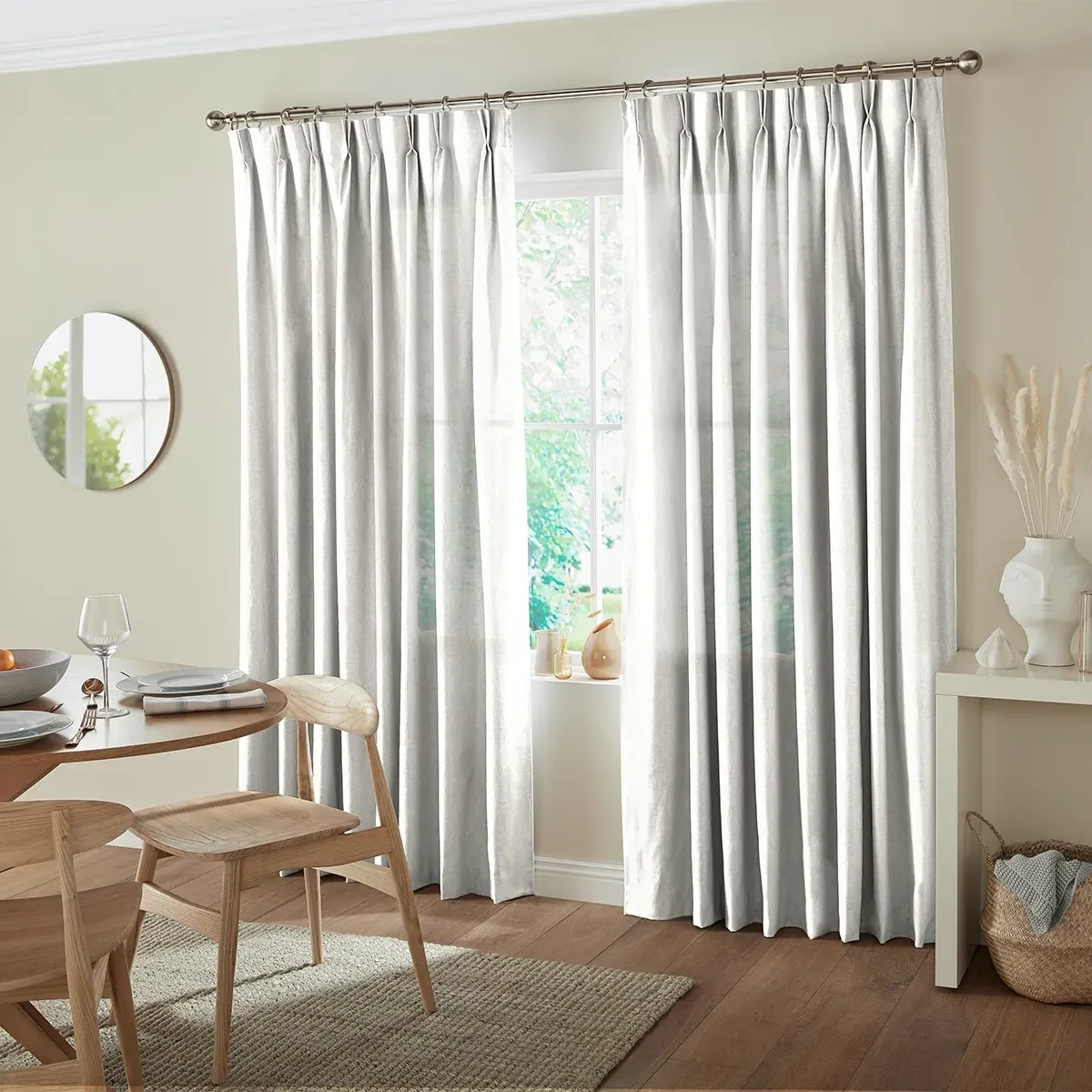 Alvarez Ivory Curtain - White, Polyester