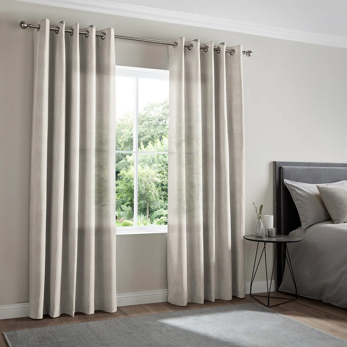 Alvarez Linen Curtain - Light Brown, Polyester