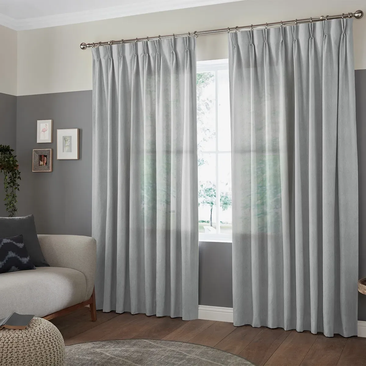 Alvarez Sky Curtain - Light Blue, Polyester