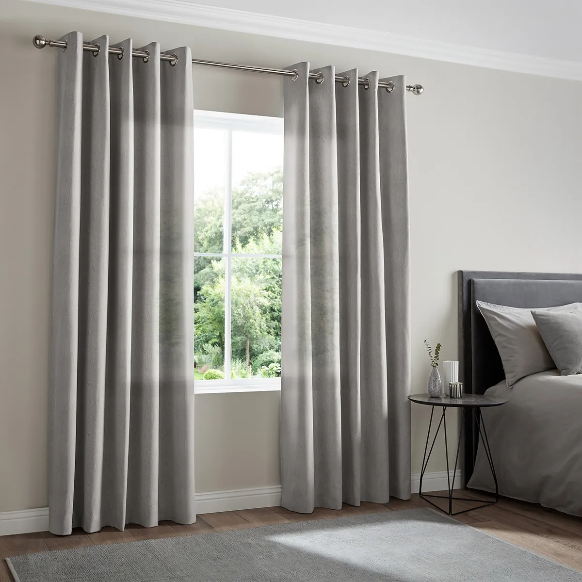 Alvarez Smoke Curtain - Grey, Polyester