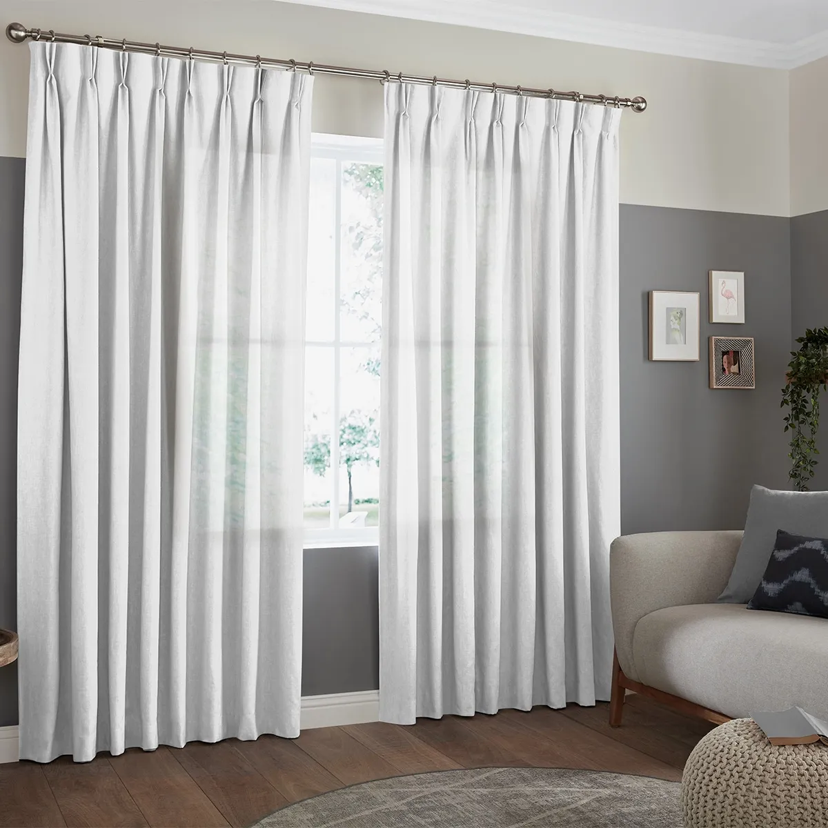 Alvarez Snow Curtain - White, Polyester