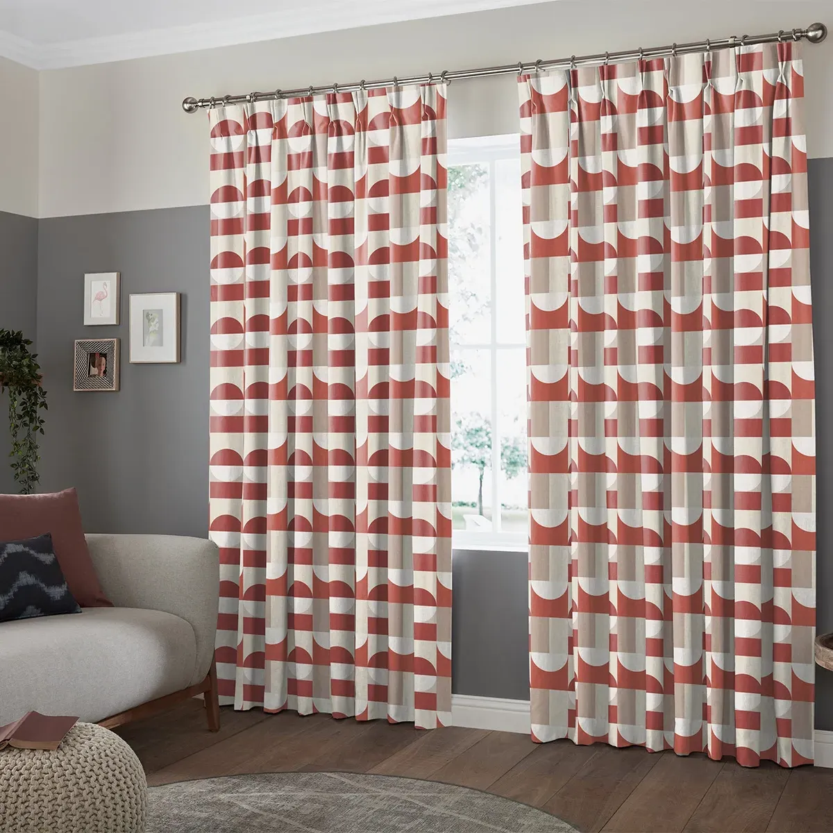 Alves Scarlet Curtain - Scarlet, Cotton