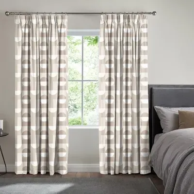 Alves Taupe Curtain - Taupe, Cotton
