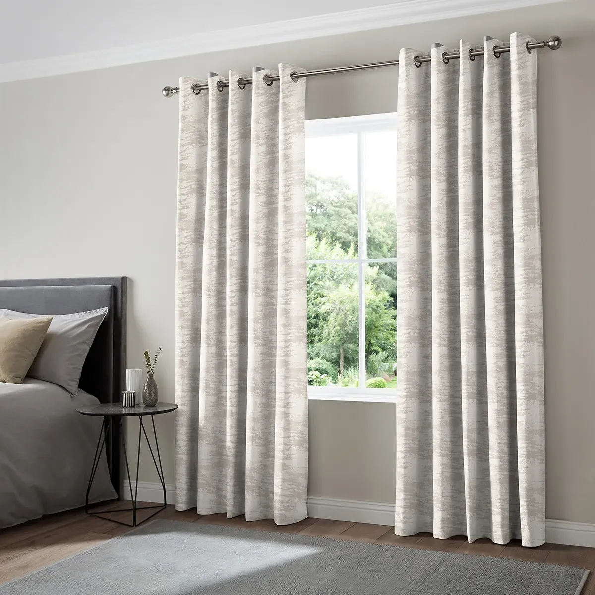 Asmir Platinum Curtain - White, Polyester