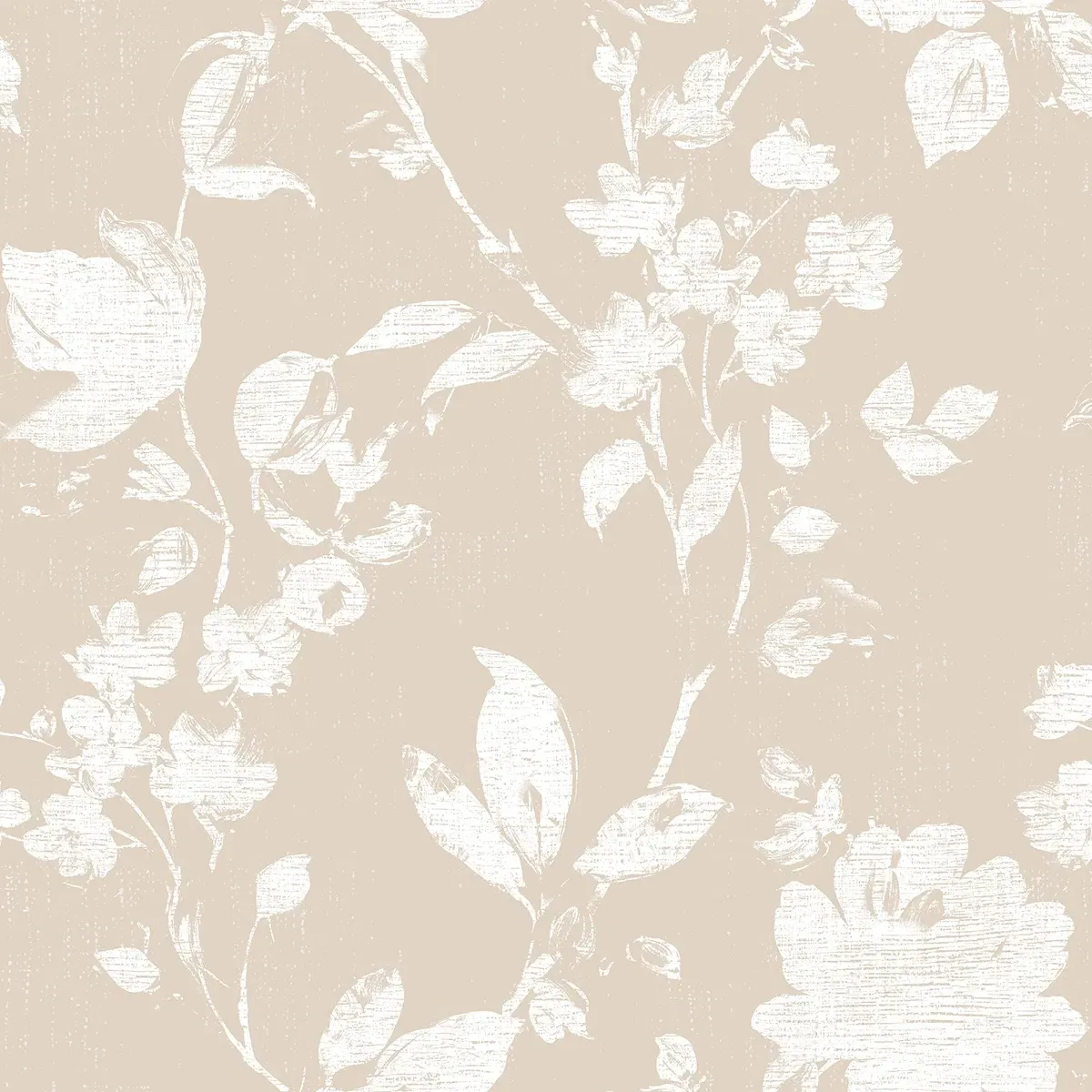 Booth Curtain with Floral Pattern - Cream, Cotton