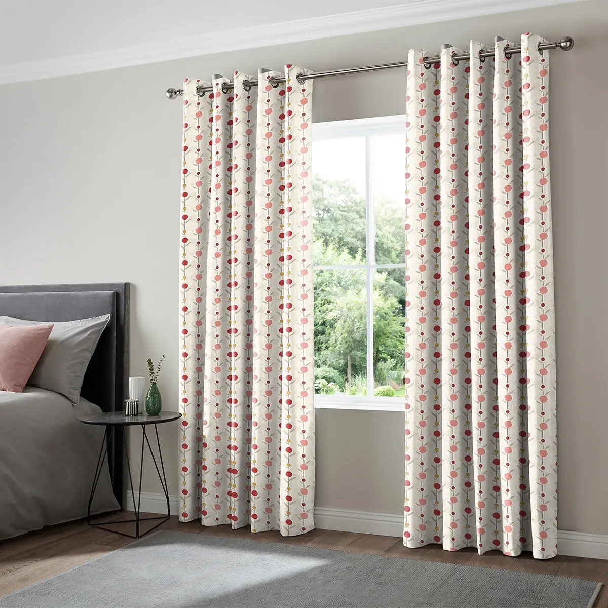 Bowen Cherry Curtain - Cherry, Cotton