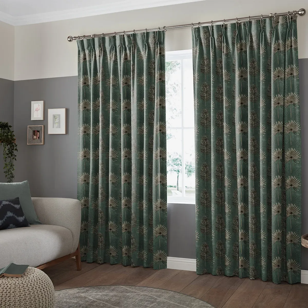 Burn Forest Curtain - Green, Cotton