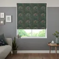 Burn Forest Roman Blind - Green, Cotton