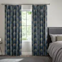 Burn Ink Curtain - Blue, Cotton