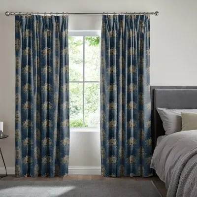 Burn Ink Curtain - Blue, Cotton