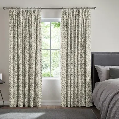 Canos Pebble Curtain with Floral Pattern - Pebble image