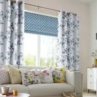 Cath Kidston Birds and Roses Curtain - Blue, Cotton