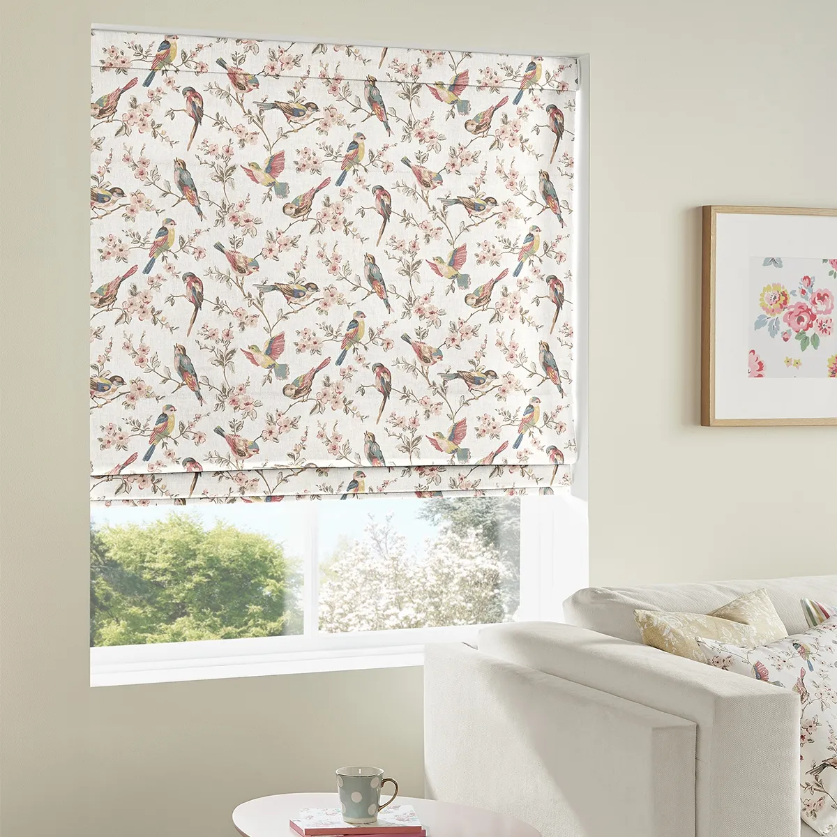Cath Kidston British Birds Pastels Roman Blind - Cotton