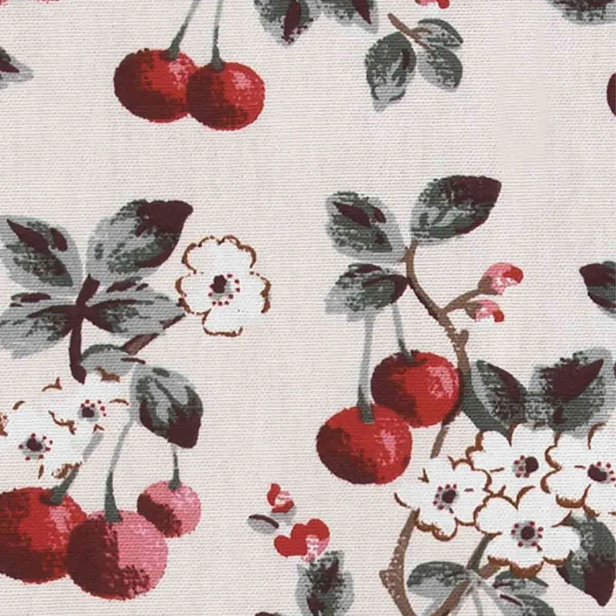 Cath Kidston Cherry Sprig Curtain - Red, Cotton