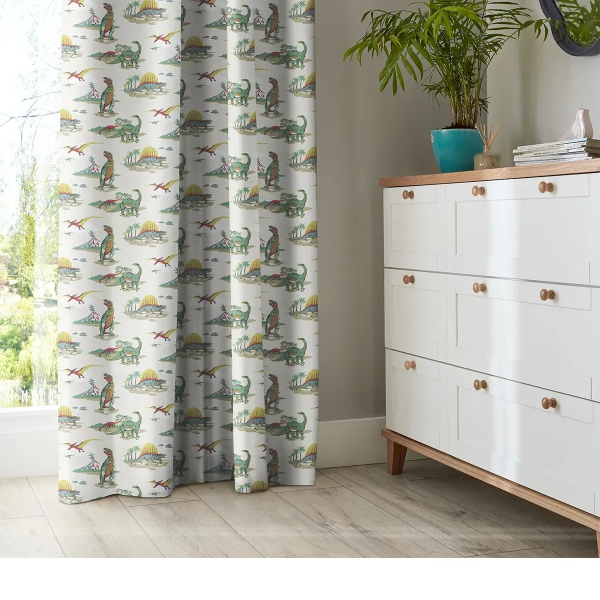 Cath Kidston Dino Curtain - Multi, Cotton