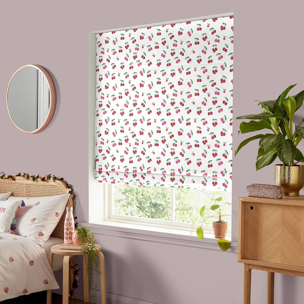 Cherrys Roman Blind - Natural, Cotton