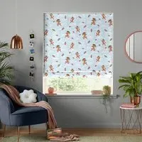 Cherubs Sky Roman Blind - Sky Blue, Cotton