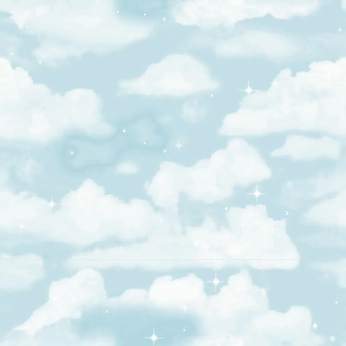 Clouds Roman Blind - Blue, Cotton