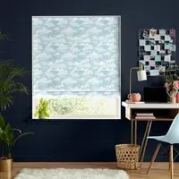 Clouds Roman Blind - Blue, Cotton