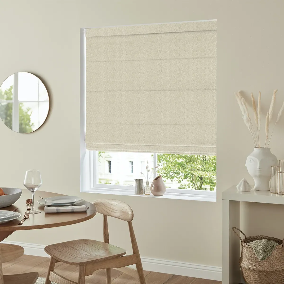 Cody Roman Blind - Ivory, Polyester