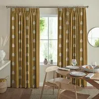 Coman Eyelet Curtain Made to Measure - Ochre, Cotton Mix