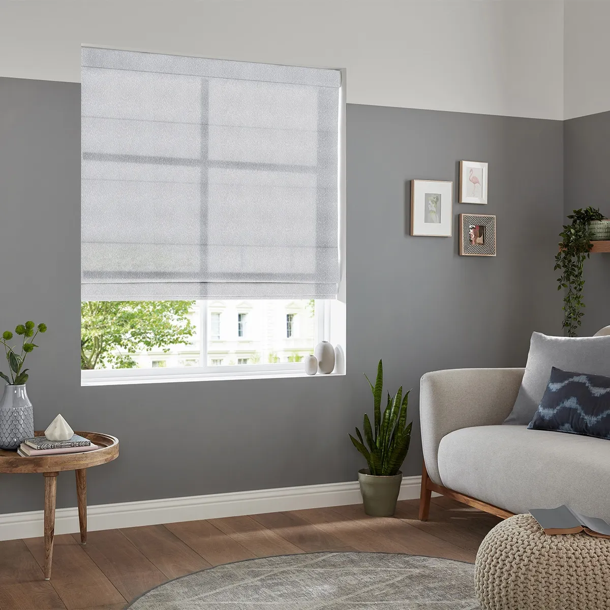 Daka Fog Roman Blind - Light Grey, Polyester