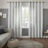 Denver Eyelet Curtain - Silver, Polyester