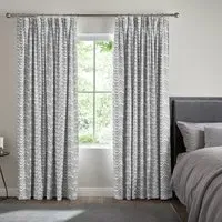Diaz Eyelet Curtain - Silver, Polyester
