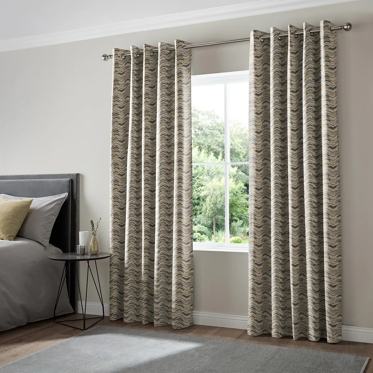 Diaz Lined Curtain - Graphite, Polyester
