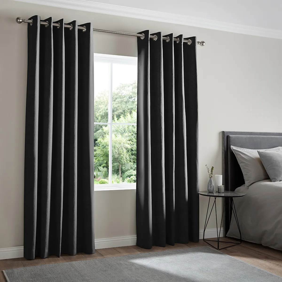 Dier Blackout Curtain - Ebony, Polyester