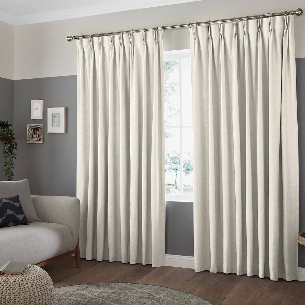 Dier Textured Curtain - Oyster, Polyester