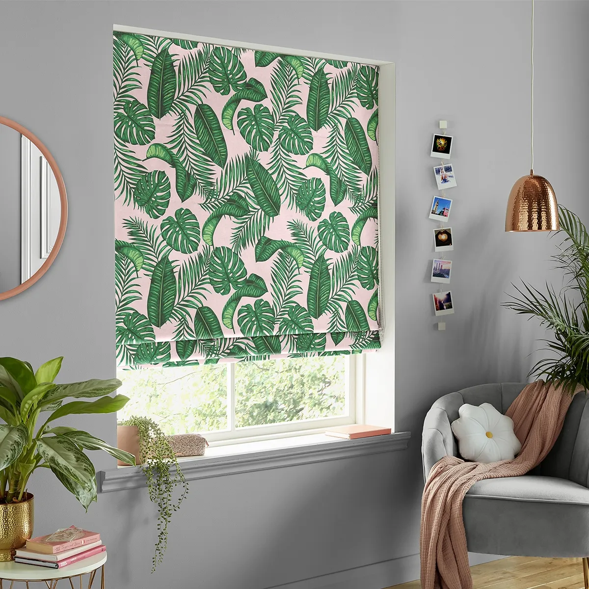 Dominica Roman Blind - Pink, Cotton