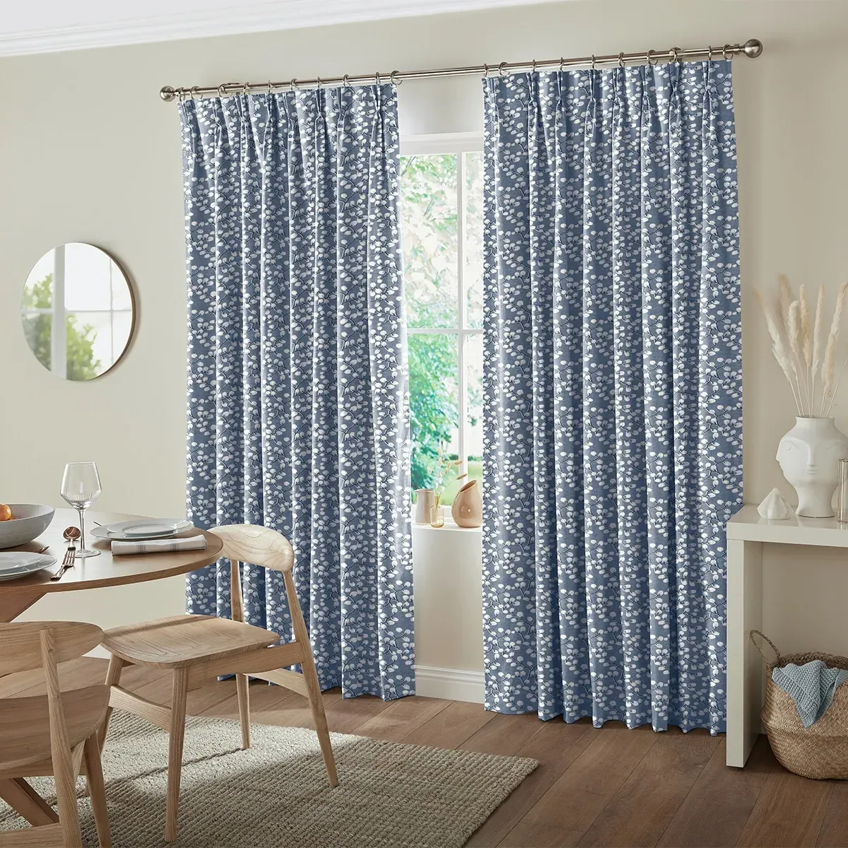 Erikson Danube Curtain - Sky Blue, Cotton