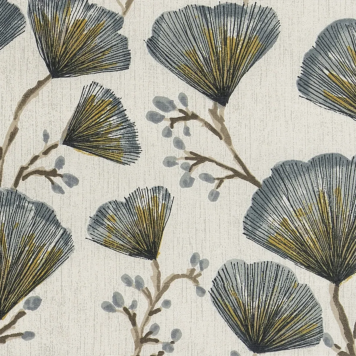 Gomes Ink Curtain - Blue, Cotton