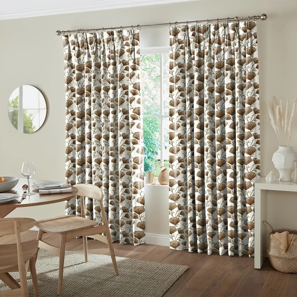 Gomes Terracotta Curtain - Terracotta, Cotton