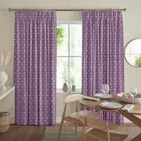 Gosling Geometric Curtain - Aubergine, Cotton Mix