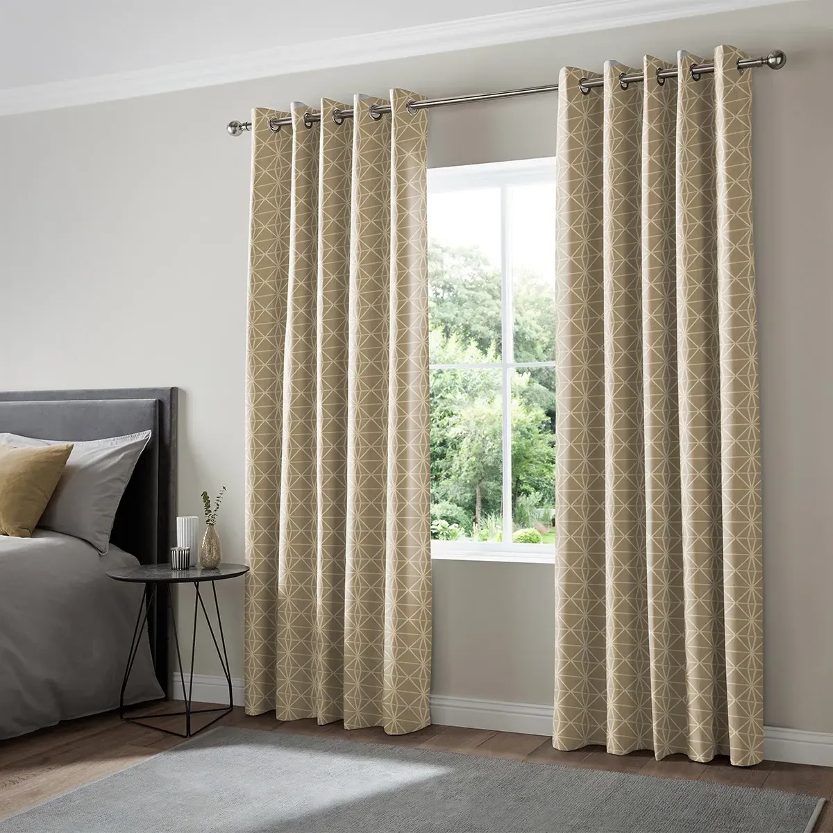 Gosling Geometric Curtain - Caramel, Cotton Mix