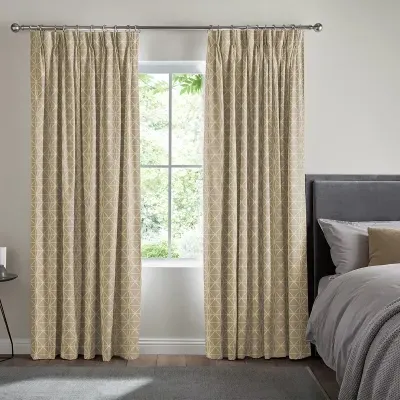 Gosling Geometric Curtain - Caramel, Cotton Mix