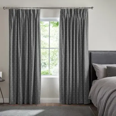 Gosling Geometric Curtain - Graphite, Cotton Mix