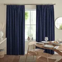 Gosling Geometric Curtain - Indigo, Cotton Mix
