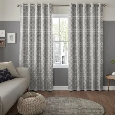 Gosling Geometric Curtain - Silver, Cotton Mix