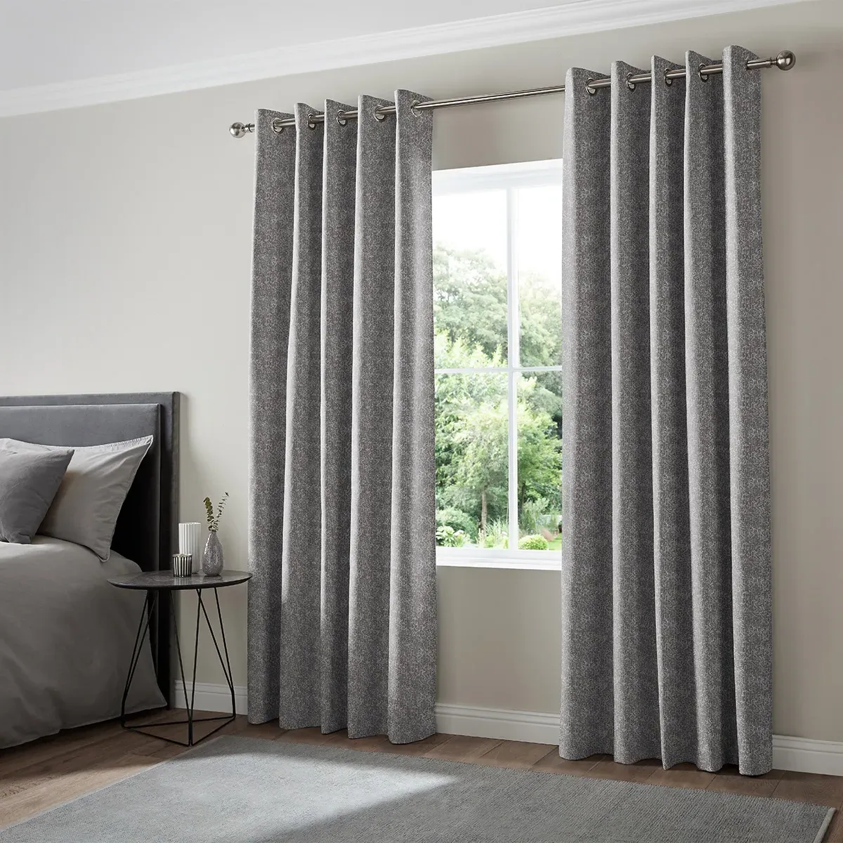 Grant Made-to-Measure Curtain - Slate Grey, Polyester