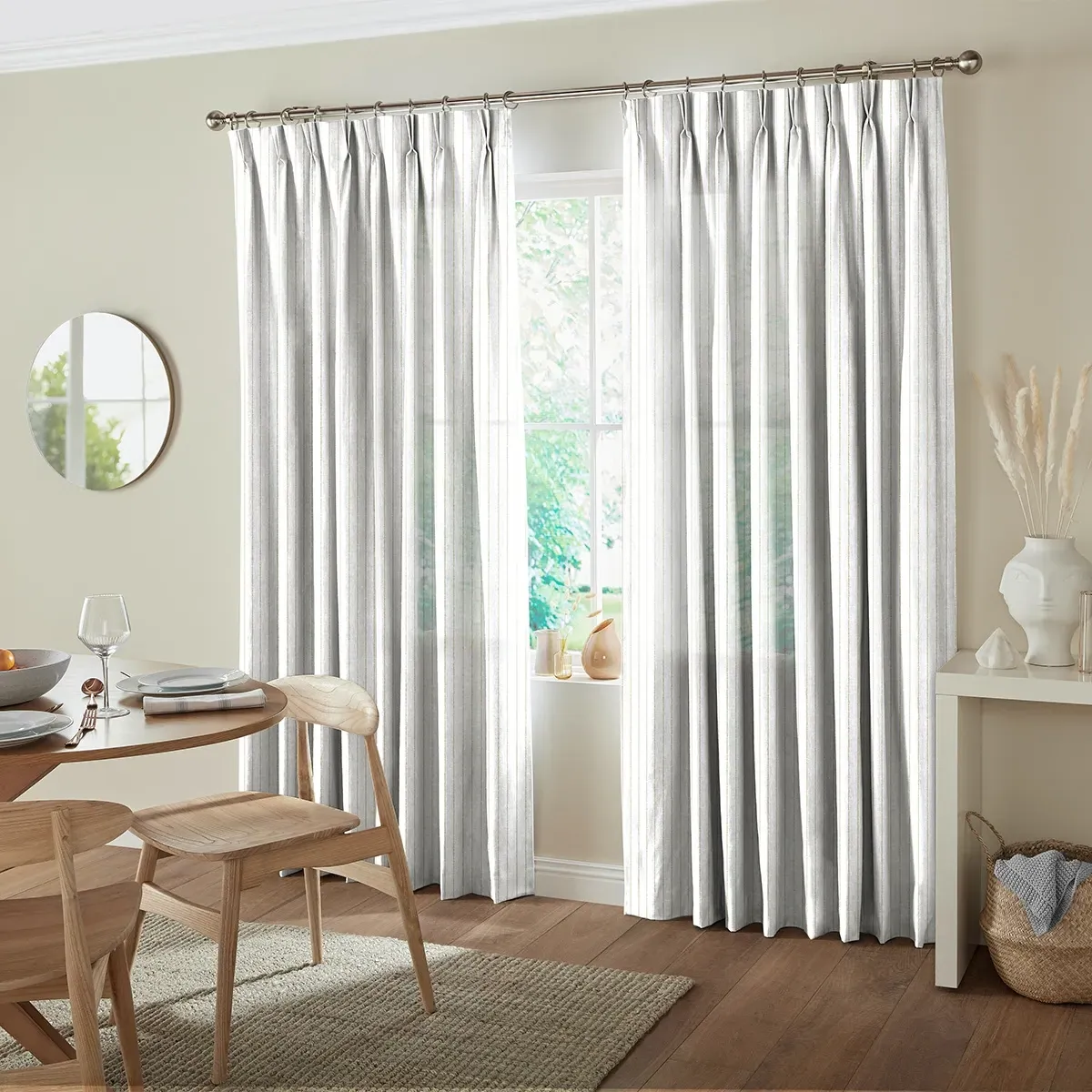 Henderson Linen Curtain - White, Polyester