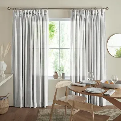 Henderson Linen Curtain - White, Polyester