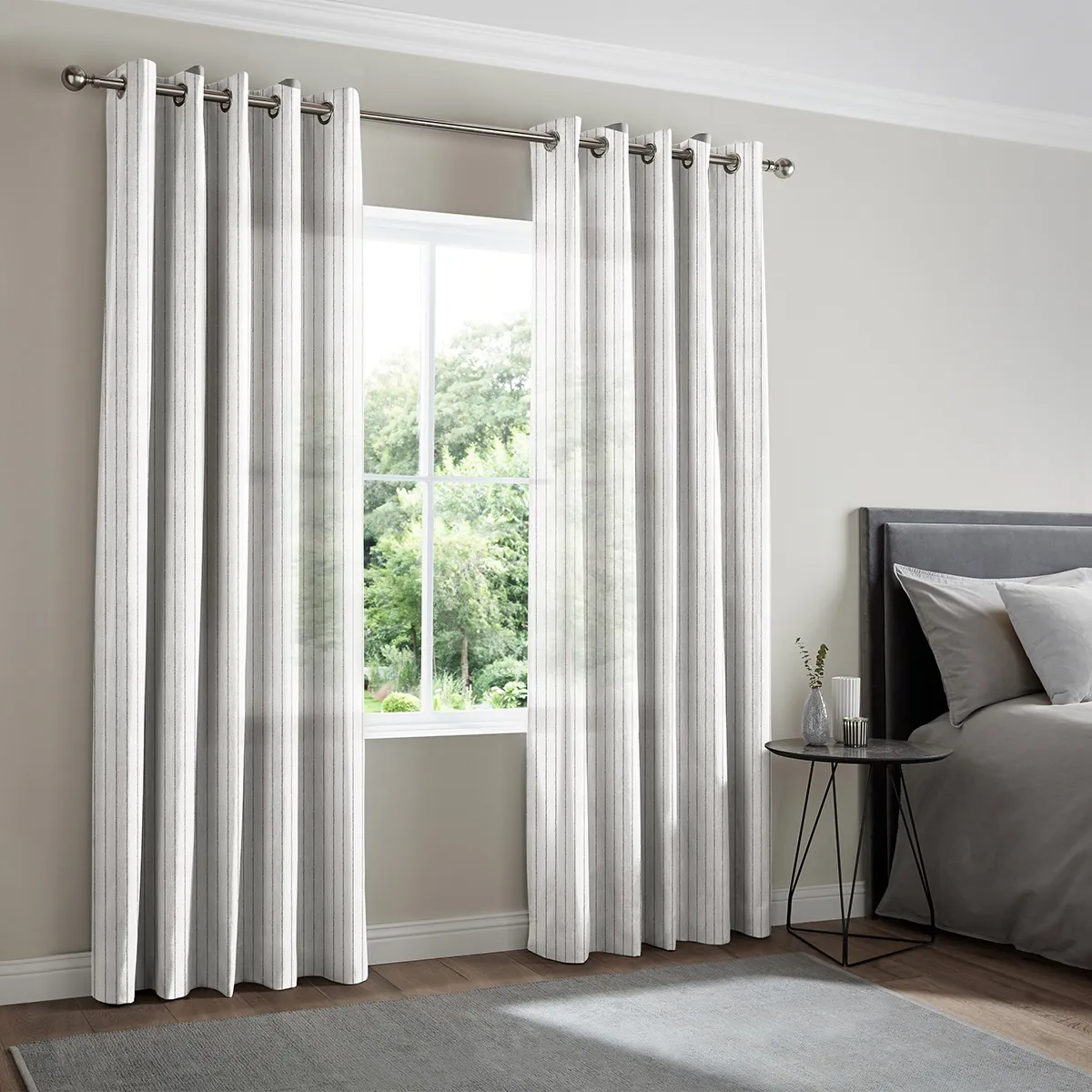 Henderson Slate Curtain - White, Polyester