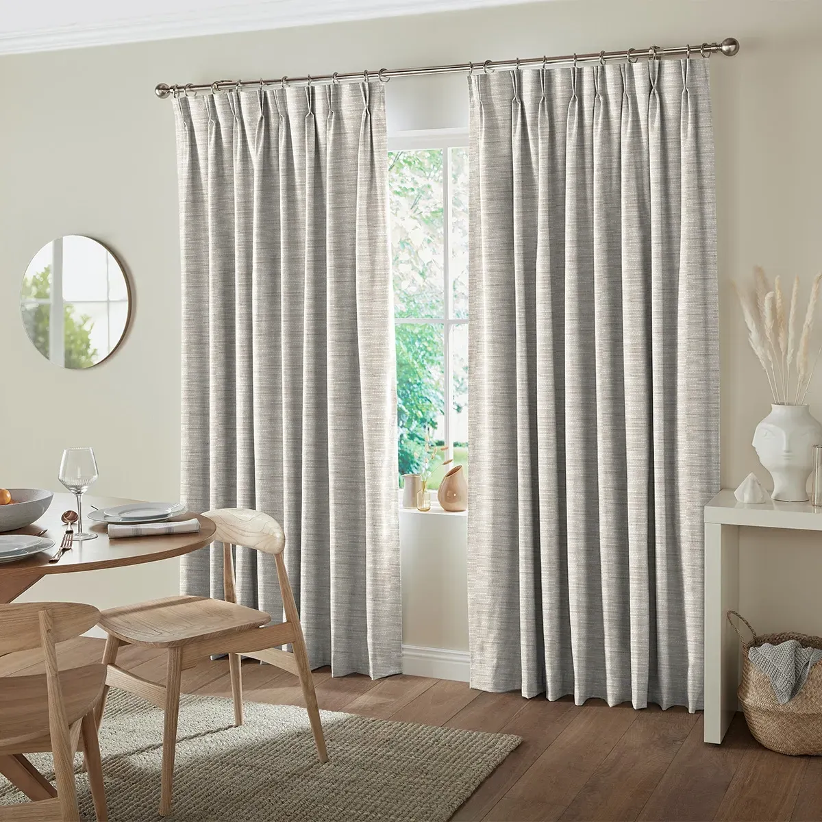 Janik Oyster Curtain - Silver, Polyester