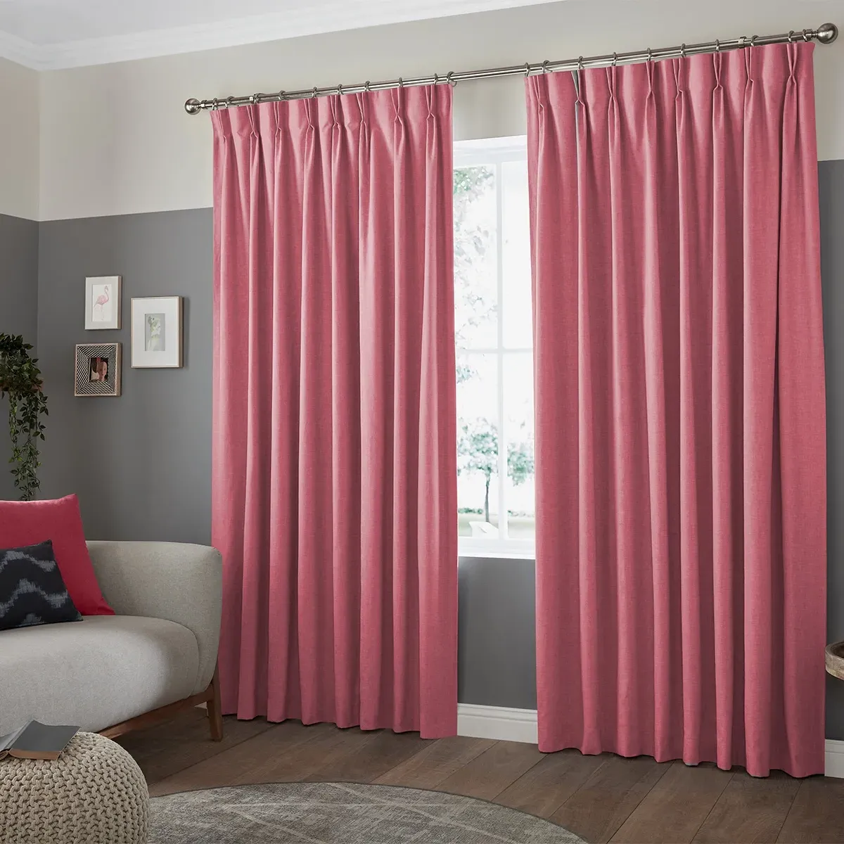 Jenson Curtain - Blush, Polyester Cotton